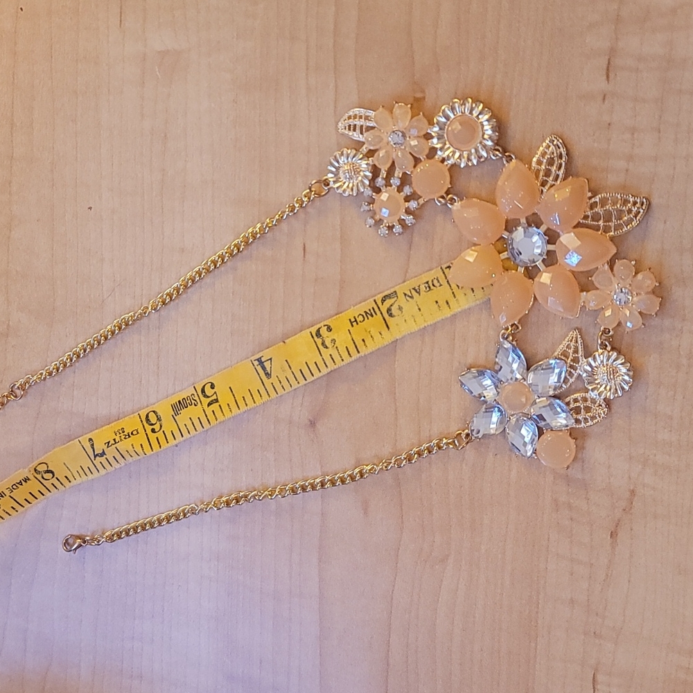 Rhinestone and gem embellished necklace